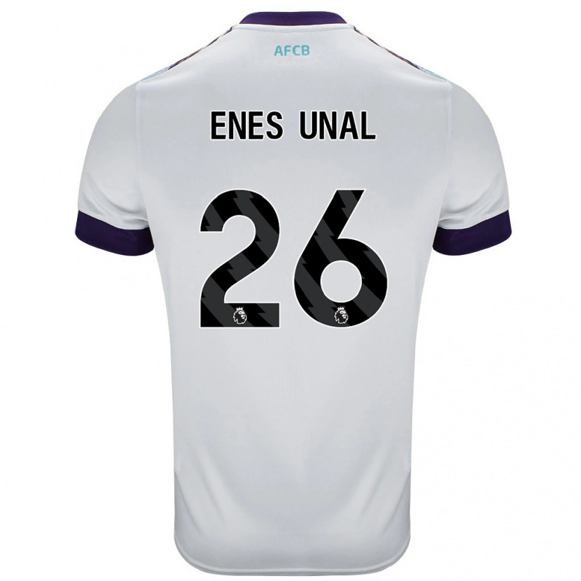 Danxen Barn Enes Ünal #26 Hvit Grønn Lilla Bortetrøye Drakt Trøye 2024/25 Skjorter T-Skjorte