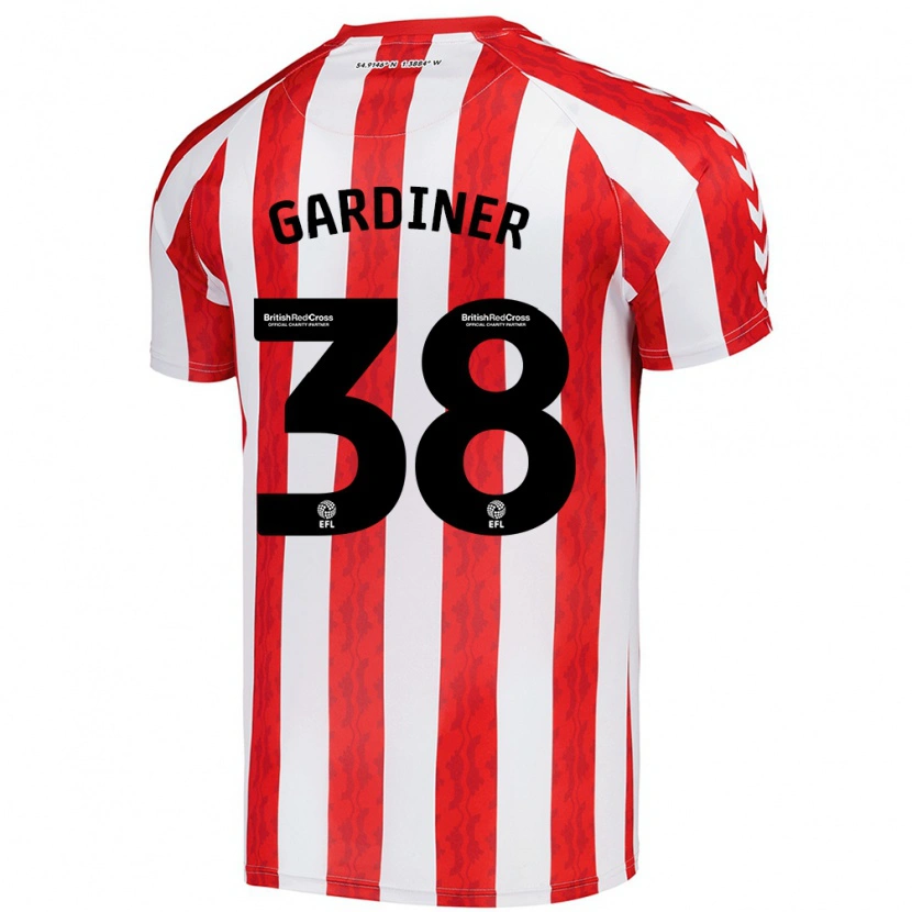 Danxen Mann Harry Gardiner #38 Rød Hvit Hjemmetrøye Drakt Trøye 2024/25 Skjorter T-Skjorte