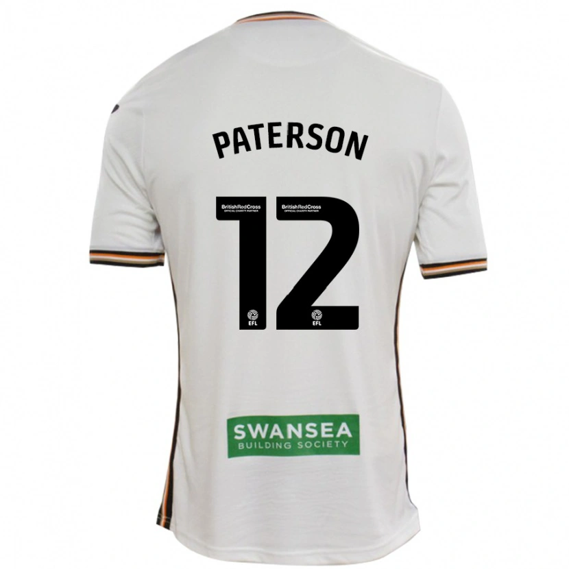 Danxen Mann Jamie Paterson #12 Hvit Hjemmetrøye Drakt Trøye 2024/25 Skjorter T-Skjorte