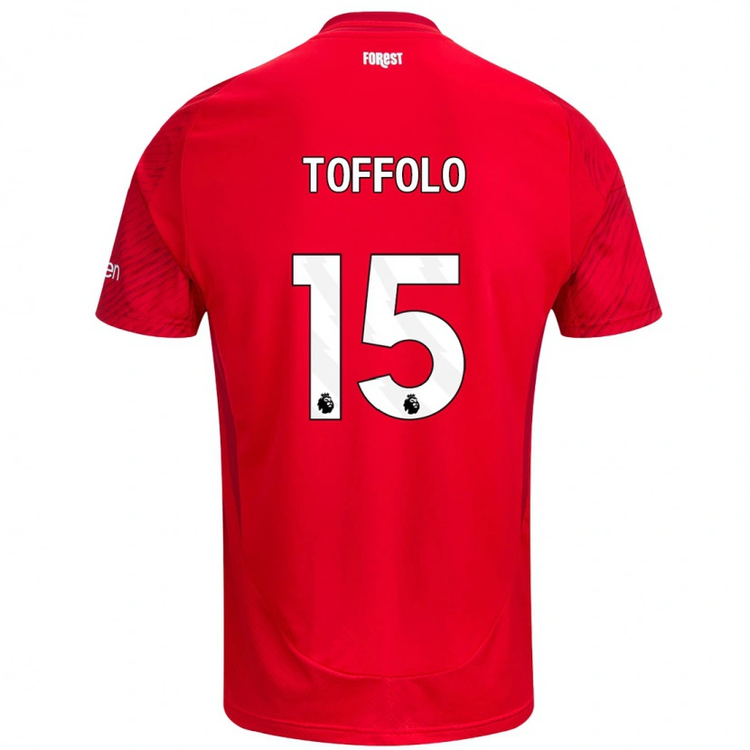Danxen Mann Harry Toffolo #15 Rød Hvit Hjemmetrøye Drakt Trøye 2024/25 Skjorter T-Skjorte