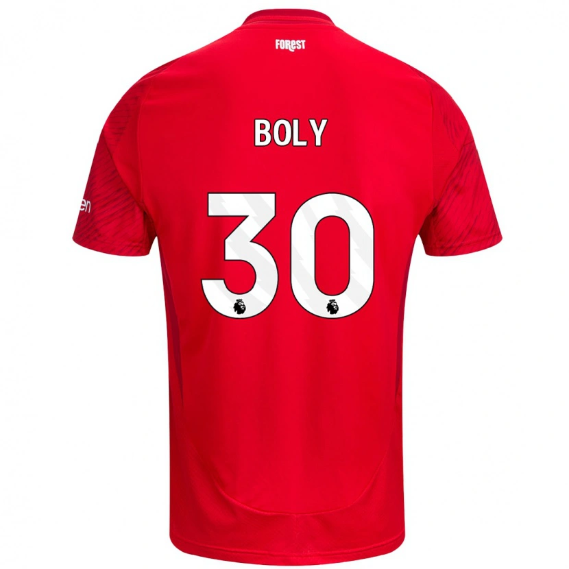 Danxen Mann Willy Boly #30 Rød Hvit Hjemmetrøye Drakt Trøye 2024/25 Skjorter T-Skjorte
