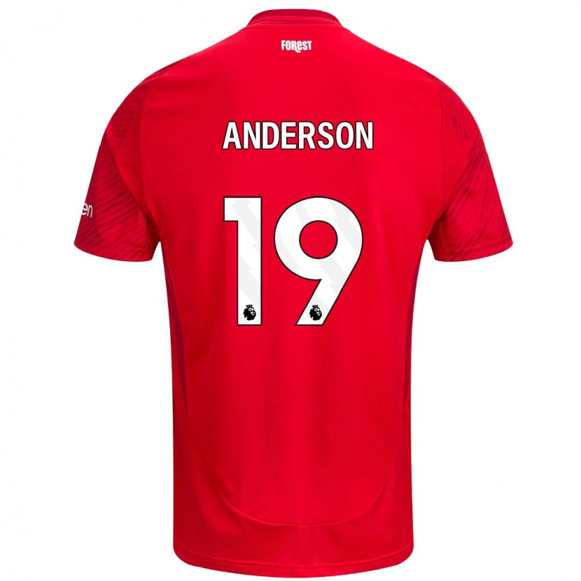 Danxen Mann Becky Anderson #19 Rød Hvit Hjemmetrøye Drakt Trøye 2024/25 Skjorter T-Skjorte