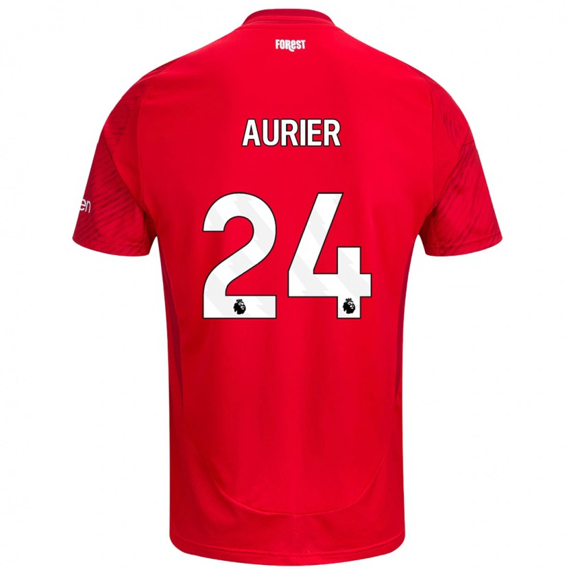 Danxen Mann Serge Aurier #24 Rød Hvit Hjemmetrøye Drakt Trøye 2024/25 Skjorter T-Skjorte