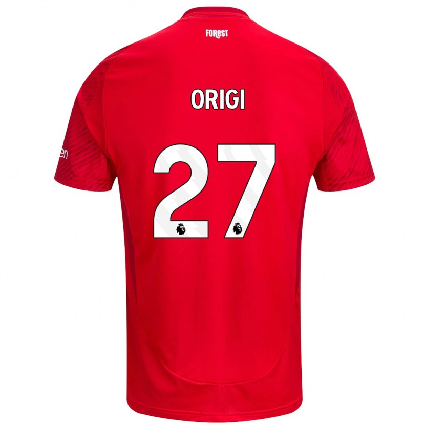 Danxen Mann Divock Origi #27 Rød Hvit Hjemmetrøye Drakt Trøye 2024/25 Skjorter T-Skjorte