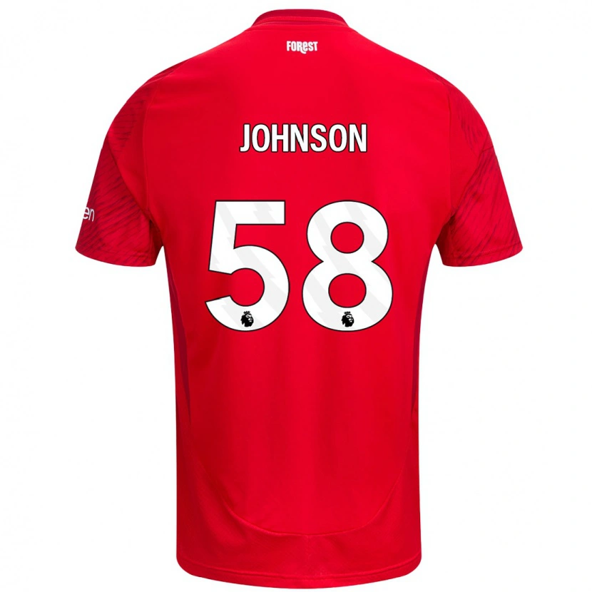 Danxen Mann Pharrell Johnson #58 Rød Hvit Hjemmetrøye Drakt Trøye 2024/25 Skjorter T-Skjorte