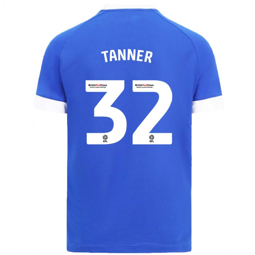 Danxen Mann Ollie Tanner #32 Himmelblå Hjemmetrøye Drakt Trøye 2024/25 Skjorter T-Skjorte
