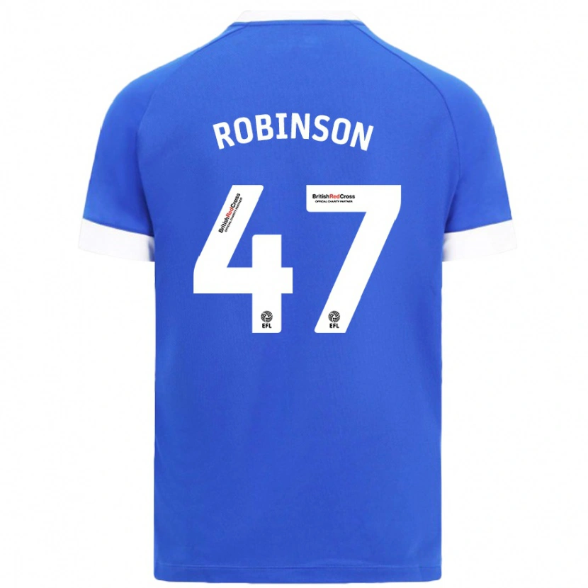 Danxen Mann Callum Robinson #47 Himmelblå Hjemmetrøye Drakt Trøye 2024/25 Skjorter T-Skjorte