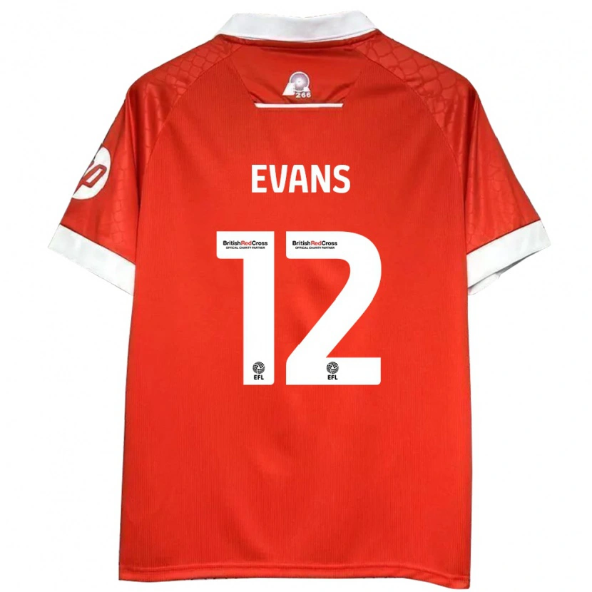 Danxen Mann George Evans #12 Rød Hvit Hjemmetrøye Drakt Trøye 2024/25 Skjorter T-Skjorte