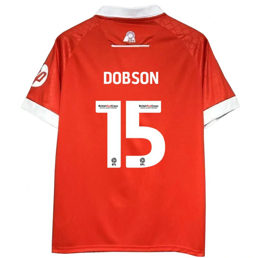 Danxen Mann George Dobson #15 Rød Hvit Hjemmetrøye Drakt Trøye 2024/25 Skjorter T-Skjorte