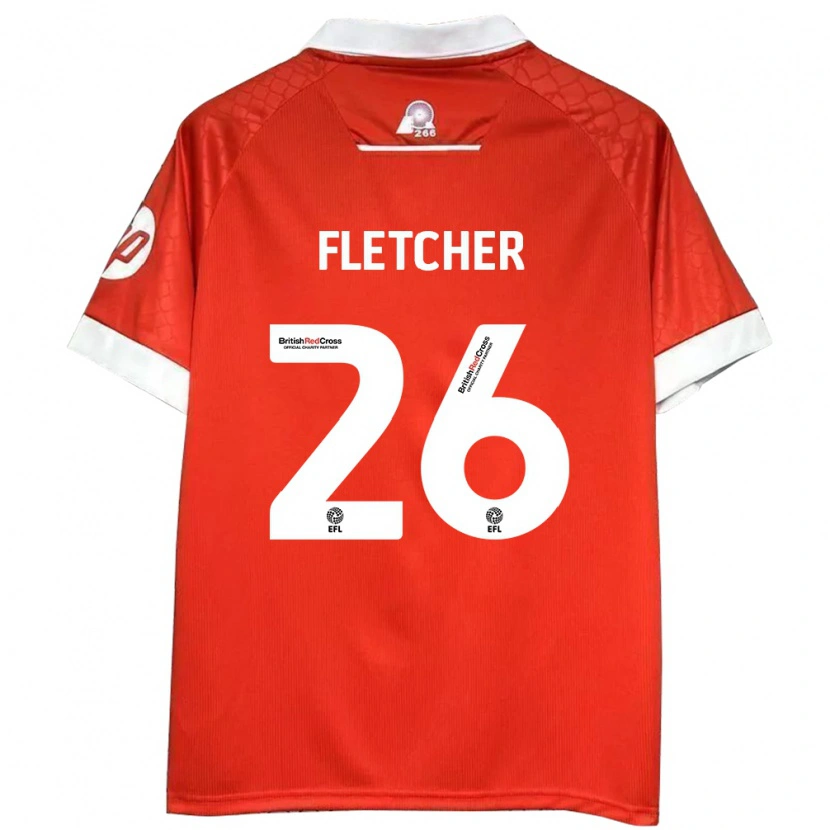 Danxen Mann Steven Fletcher #26 Rød Hvit Hjemmetrøye Drakt Trøye 2024/25 Skjorter T-Skjorte