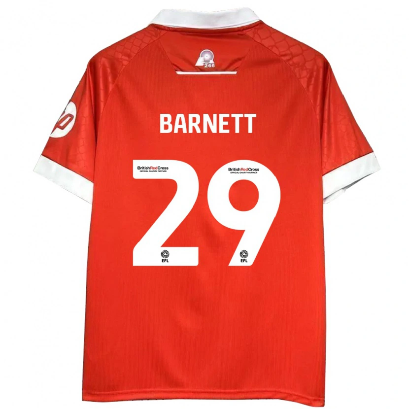 Danxen Mann Ryan Barnett #29 Rød Hvit Hjemmetrøye Drakt Trøye 2024/25 Skjorter T-Skjorte