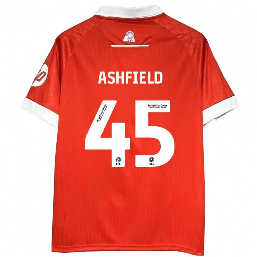 Danxen Mann Harry Ashfield #45 Rød Hvit Hjemmetrøye Drakt Trøye 2024/25 Skjorter T-Skjorte