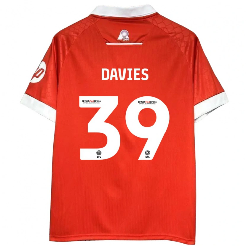 Danxen Mann Daniel Davies #39 Rød Hvit Hjemmetrøye Drakt Trøye 2024/25 Skjorter T-Skjorte