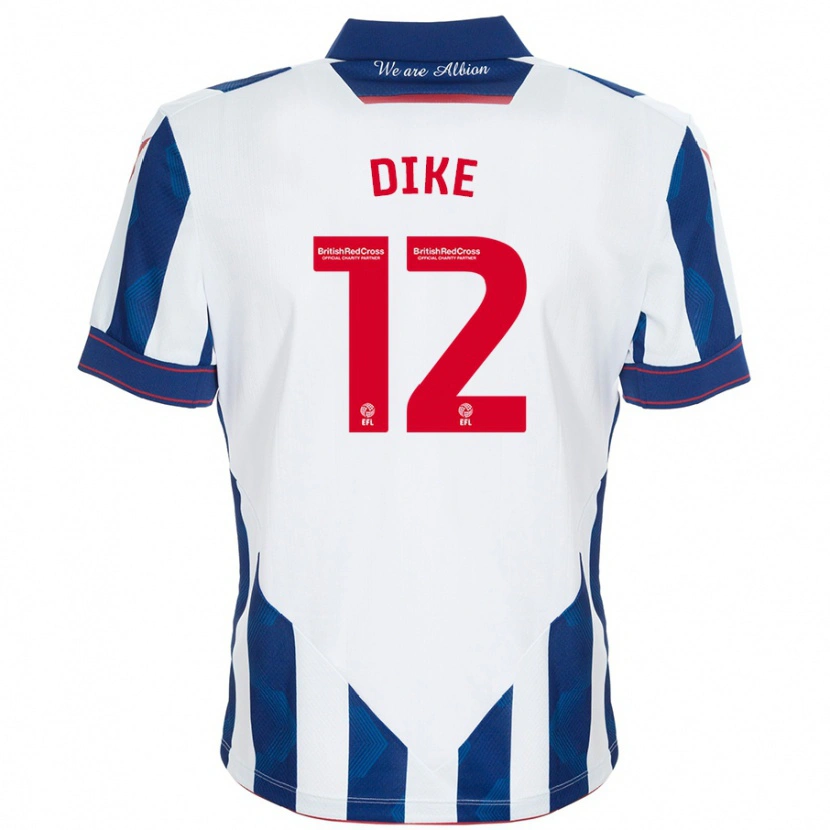 Danxen Mann Daryl Dike #12 Hvit Mørkeblå Hjemmetrøye Drakt Trøye 2024/25 Skjorter T-Skjorte