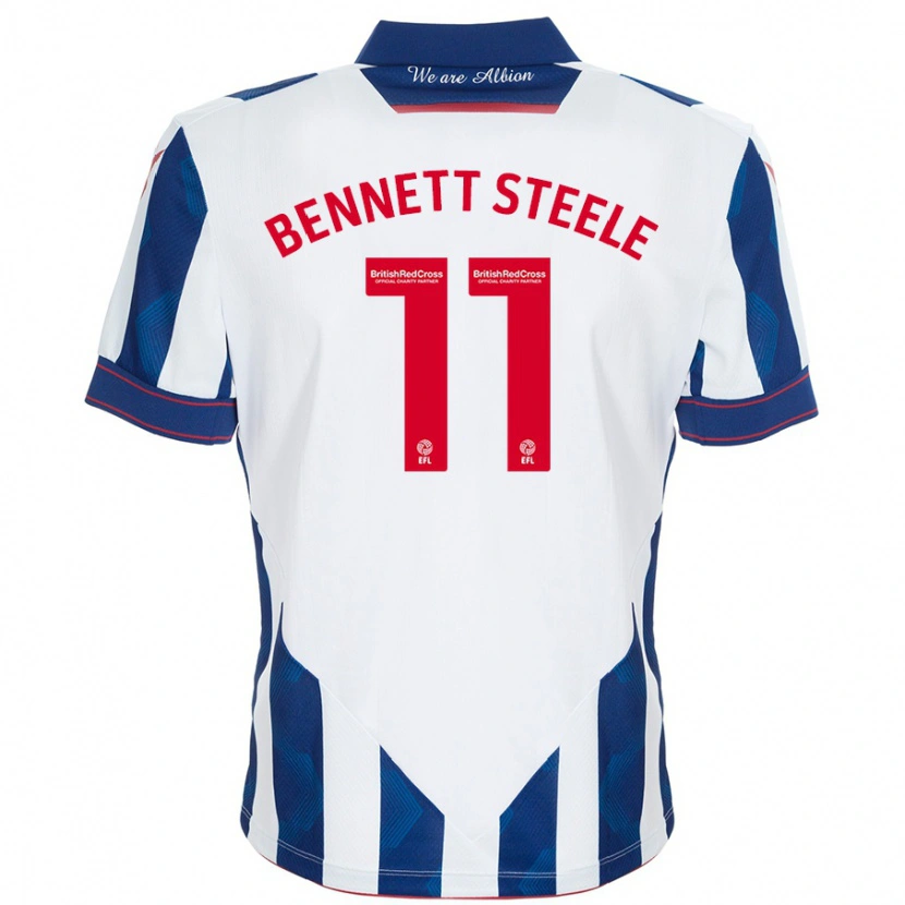 Danxen Mann Lizzie Bennett-Steele #11 Hvit Mørkeblå Hjemmetrøye Drakt Trøye 2024/25 Skjorter T-Skjorte