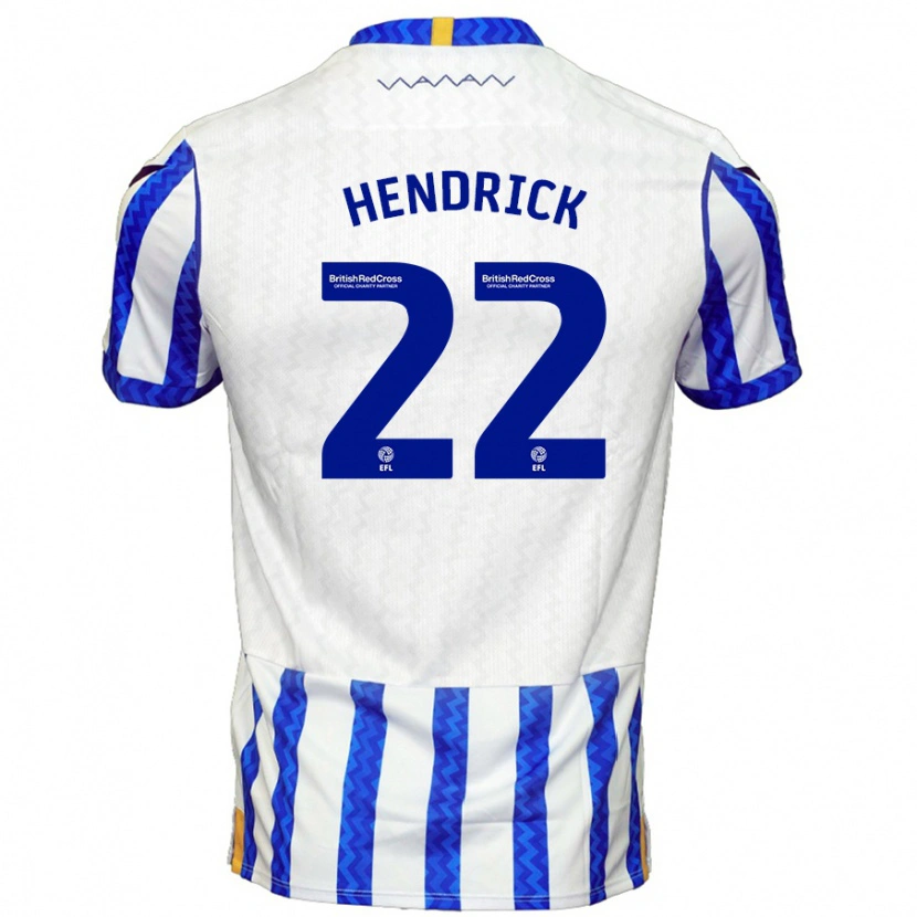 Danxen Mann Jeff Hendrick #22 Blå Hvit Hjemmetrøye Drakt Trøye 2024/25 Skjorter T-Skjorte