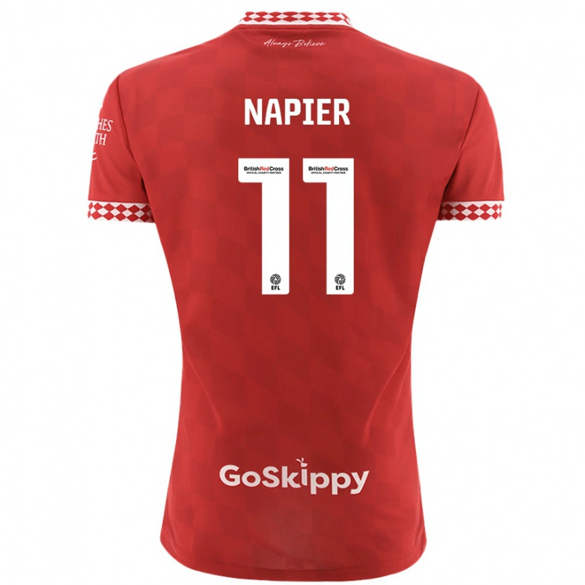 Danxen Mann Jamie-Lee Napier #11 Rød Hjemmetrøye Drakt Trøye 2024/25 Skjorter T-Skjorte