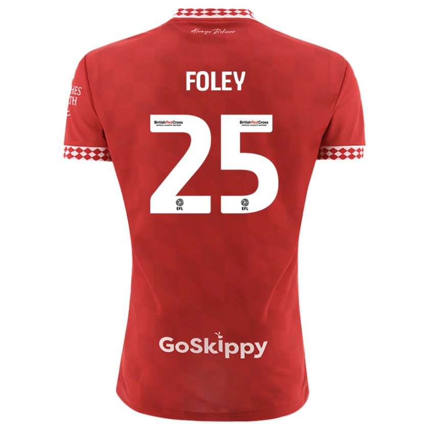 Danxen Mann Erin Foley #25 Rød Hjemmetrøye Drakt Trøye 2024/25 Skjorter T-Skjorte