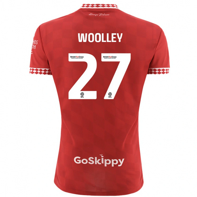 Danxen Mann Jesse Woolley #27 Rød Hjemmetrøye Drakt Trøye 2024/25 Skjorter T-Skjorte