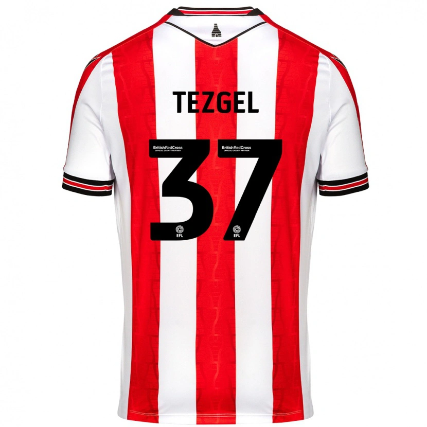 Danxen Mann Emre Tezgel #37 Rød Hvit Hjemmetrøye Drakt Trøye 2024/25 Skjorter T-Skjorte
