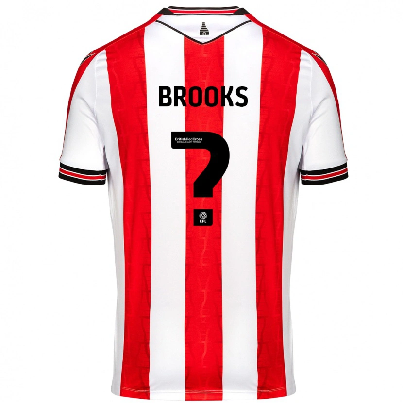 Danxen Mann Alfie Brooks #0 Rød Hvit Hjemmetrøye Drakt Trøye 2024/25 Skjorter T-Skjorte