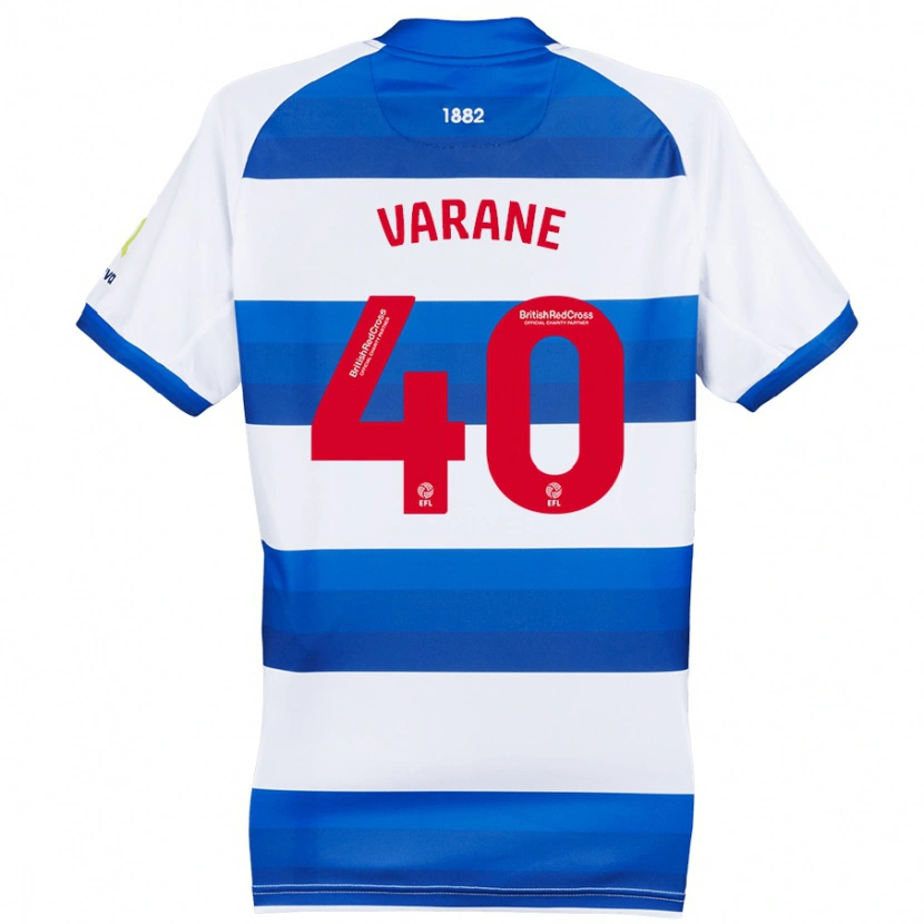 Danxen Mann Jonathan Varane #40 Hvit Blå Hjemmetrøye Drakt Trøye 2024/25 Skjorter T-Skjorte
