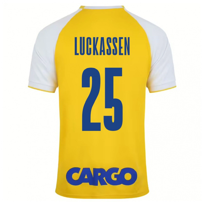 Danxen Mann Derrick Luckassen #25 Gul Hvit Hjemmetrøye Drakt Trøye 2024/25 Skjorter T-Skjorte