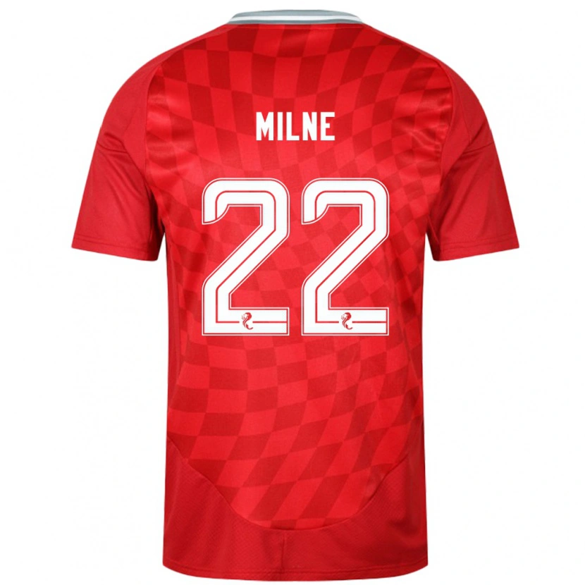 Danxen Mann Jack Milne #22 Rød Hjemmetrøye Drakt Trøye 2024/25 Skjorter T-Skjorte