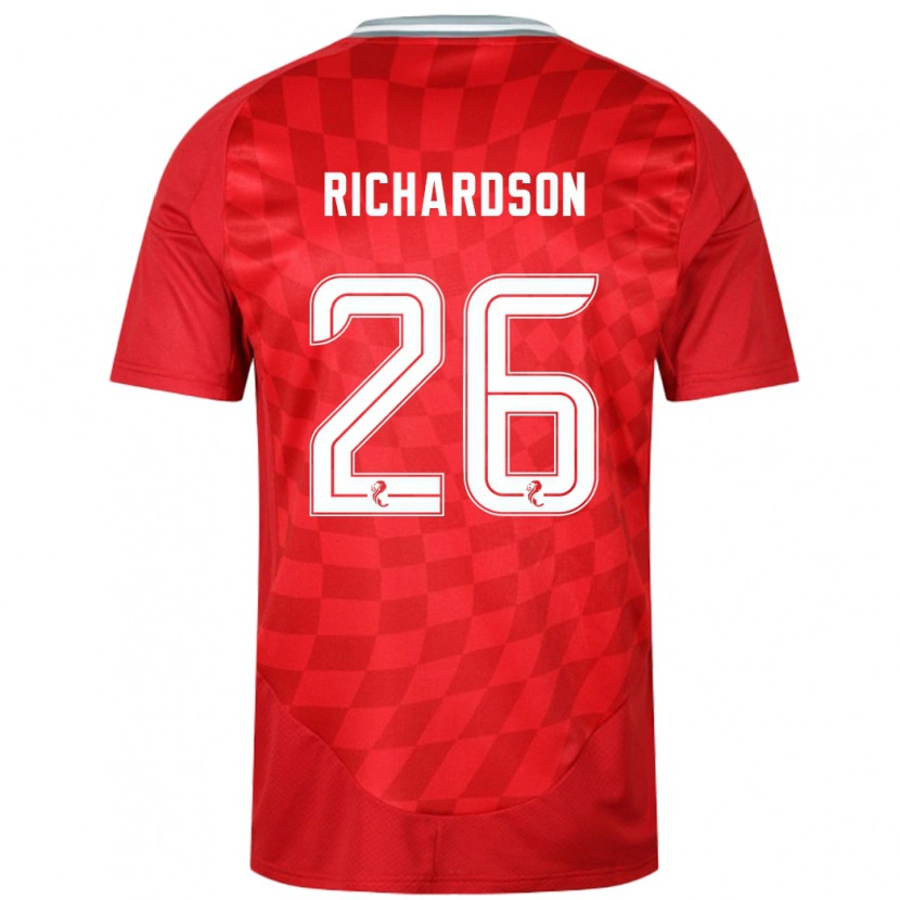 Danxen Mann Jayden Richardson #26 Rød Hjemmetrøye Drakt Trøye 2024/25 Skjorter T-Skjorte