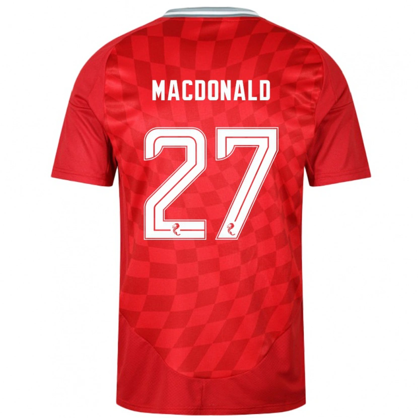 Danxen Mann Angus Macdonald #27 Rød Hjemmetrøye Drakt Trøye 2024/25 Skjorter T-Skjorte