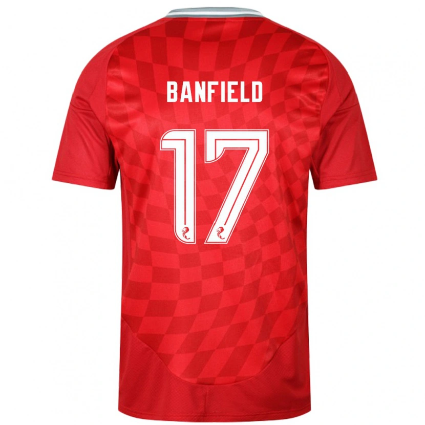 Danxen Mann Keeley Banfield #17 Rød Hjemmetrøye Drakt Trøye 2024/25 Skjorter T-Skjorte