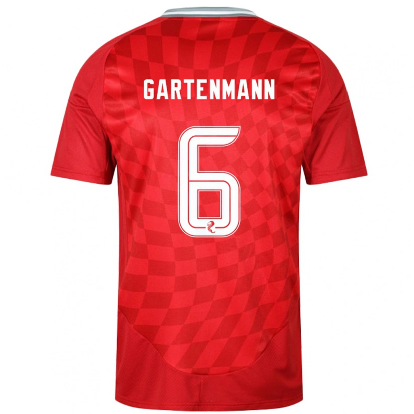 Danxen Mann Stefan Gartenmann #6 Rød Hjemmetrøye Drakt Trøye 2024/25 Skjorter T-Skjorte