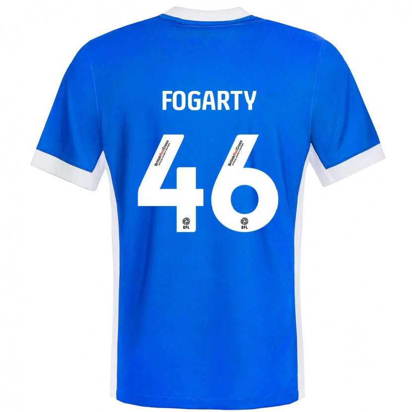 Danxen Mann Tom Fogarty #46 Blå Hvit Hjemmetrøye Drakt Trøye 2024/25 Skjorter T-Skjorte