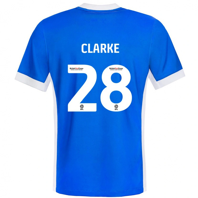 Danxen Mann Charlotte Clarke #28 Blå Hvit Hjemmetrøye Drakt Trøye 2024/25 Skjorter T-Skjorte