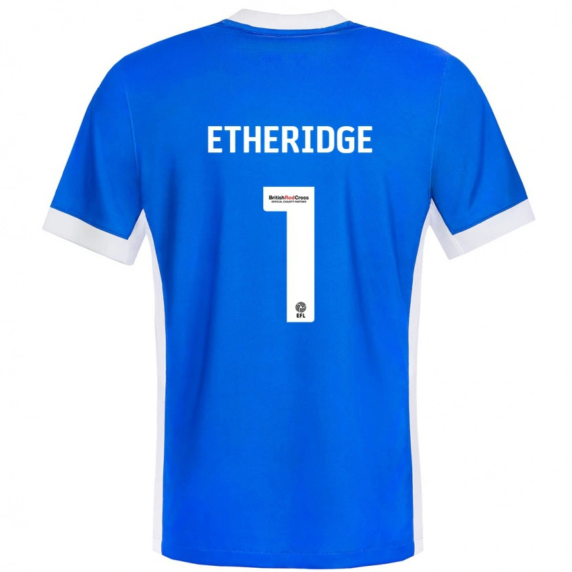 Danxen Mann Neil Etheridge #1 Blå Hvit Hjemmetrøye Drakt Trøye 2024/25 Skjorter T-Skjorte