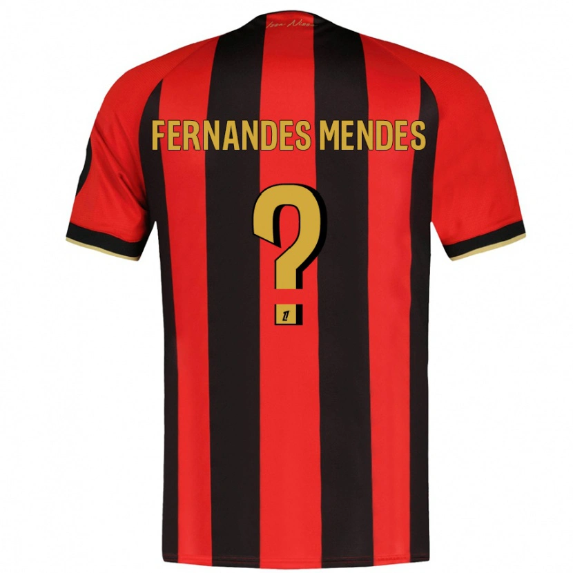 Danxen Mann Mathis Fernandes Mendes #0 Rød Svart Hjemmetrøye Drakt Trøye 2024/25 Skjorter T-Skjorte