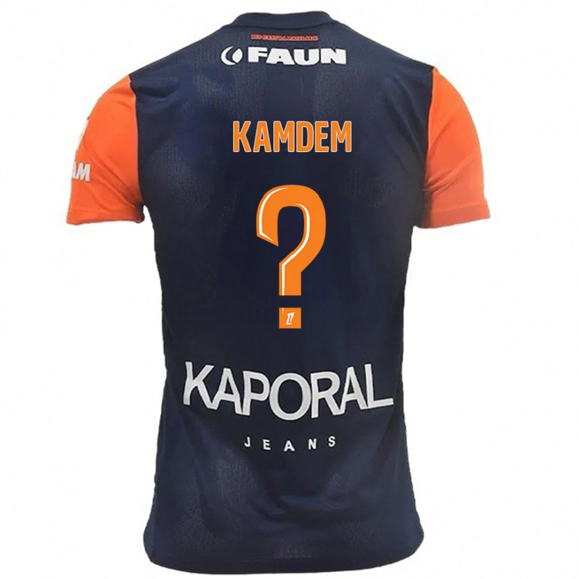 Danxen Mann Kevin Kamdem #0 Marineblå Oransje Hjemmetrøye Drakt Trøye 2024/25 Skjorter T-Skjorte
