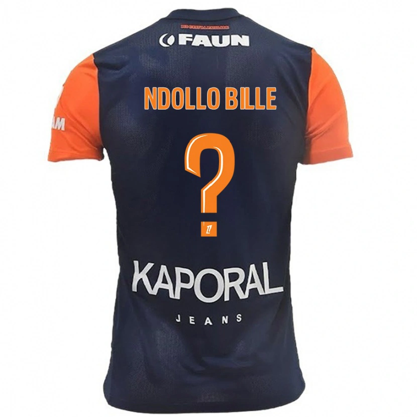 Danxen Mann Wilfried Ndollo Bille #0 Marineblå Oransje Hjemmetrøye Drakt Trøye 2024/25 Skjorter T-Skjorte
