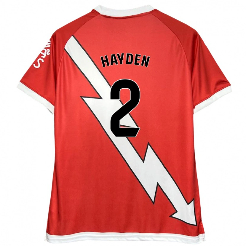Danxen Mann Danielle Hayden #2 Hvit Rød Hjemmetrøye Drakt Trøye 2024/25 Skjorter T-Skjorte
