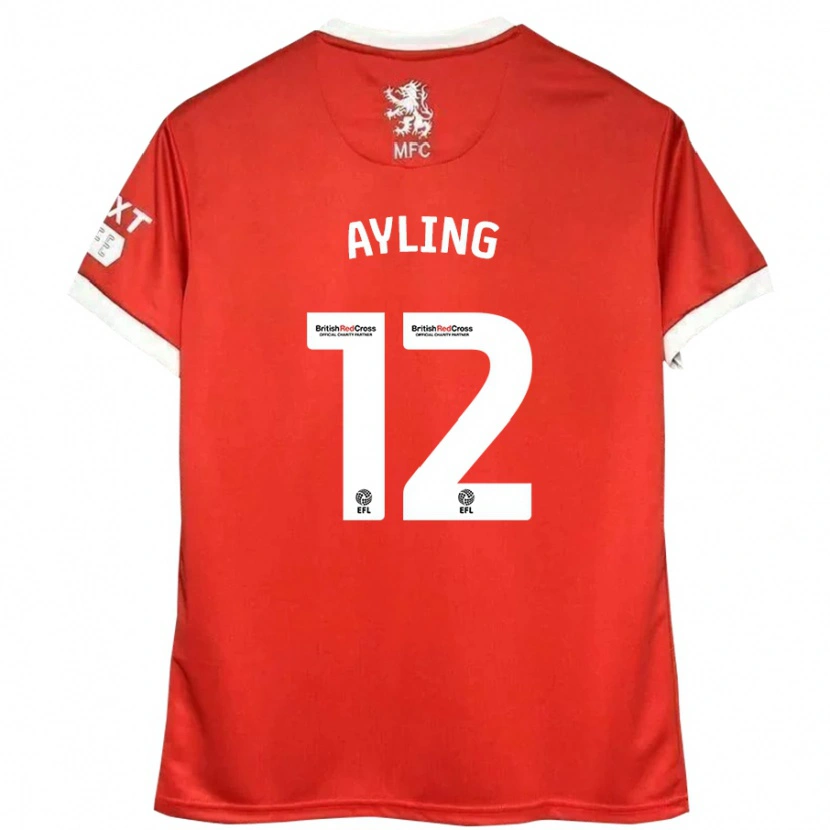 Danxen Mann Luke Ayling #12 Rød Hvit Hjemmetrøye Drakt Trøye 2024/25 Skjorter T-Skjorte