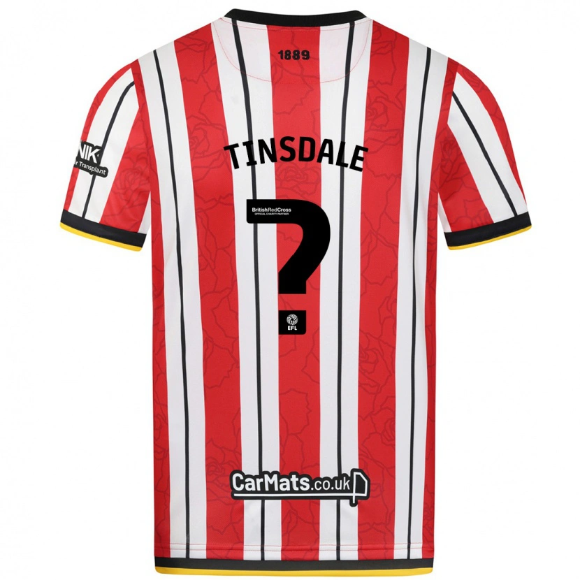 Danxen Mann Jay Tinsdale #0 Røde Hvite Striper Hjemmetrøye Drakt Trøye 2024/25 Skjorter T-Skjorte