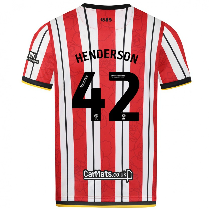Danxen Mann Peyton Henderson #42 Røde Hvite Striper Hjemmetrøye Drakt Trøye 2024/25 Skjorter T-Skjorte