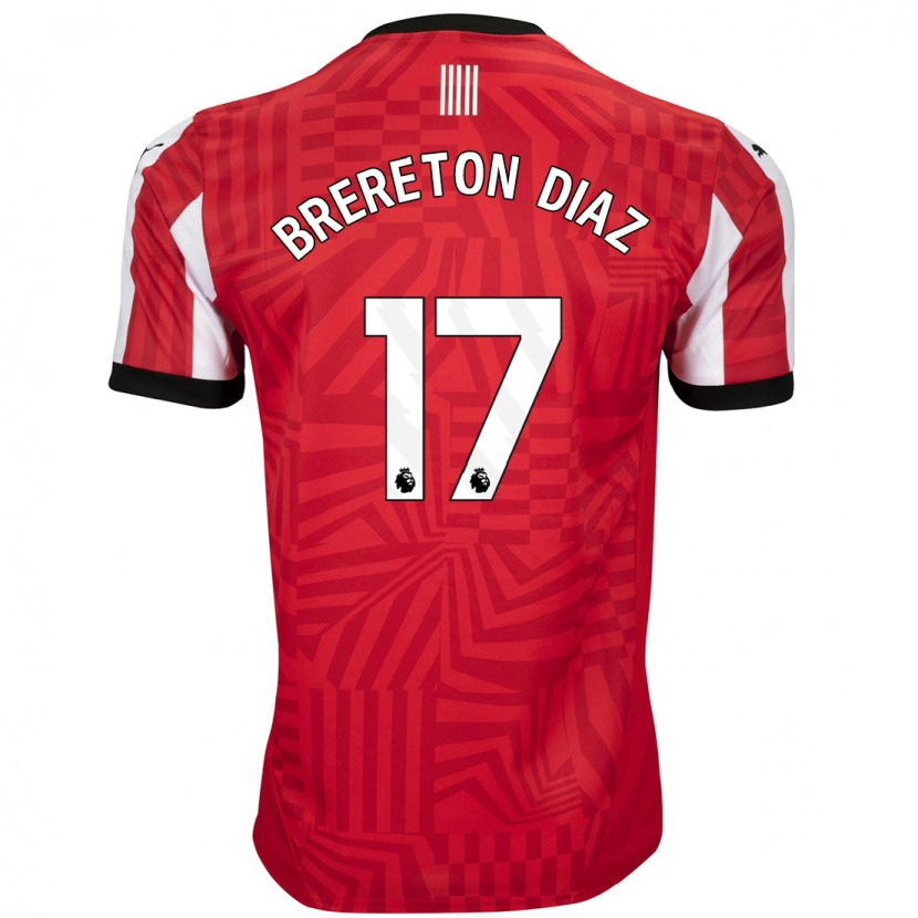 Danxen Mann Ben Brereton Díaz #17 Rød Hvit Hjemmetrøye Drakt Trøye 2024/25 Skjorter T-Skjorte