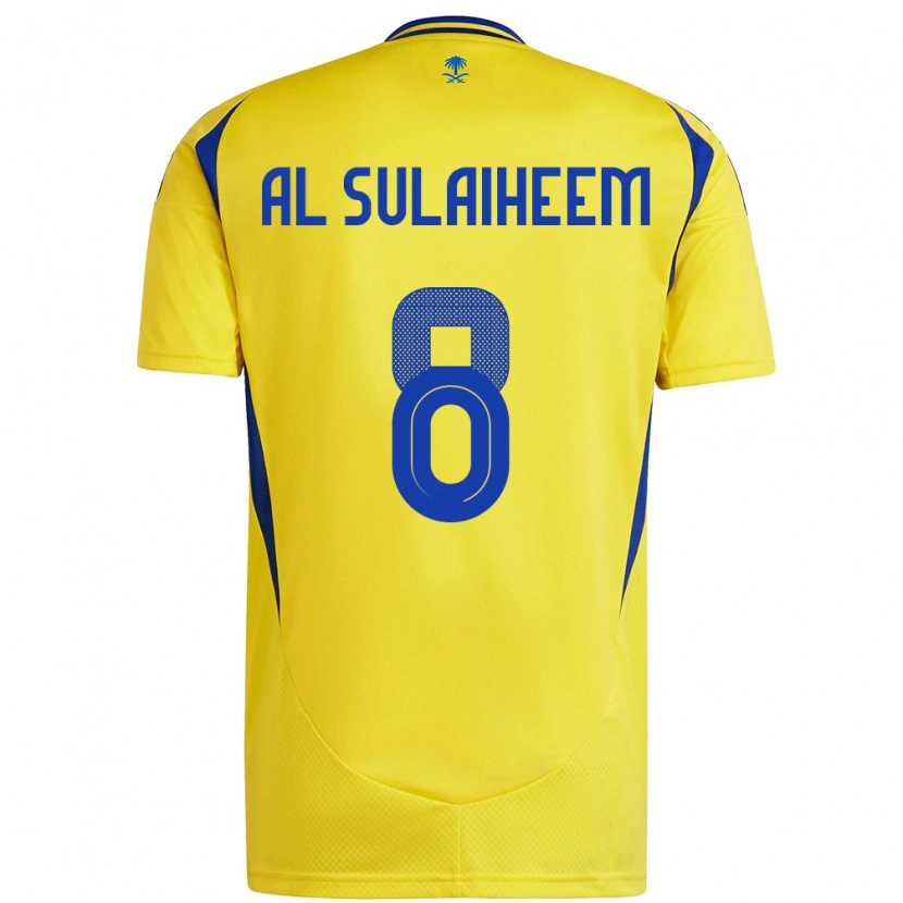 Danxen Mann Abdulmajeed Al-Sulayhim #8 Gul Blå Hjemmetrøye Drakt Trøye 2024/25 Skjorter T-Skjorte
