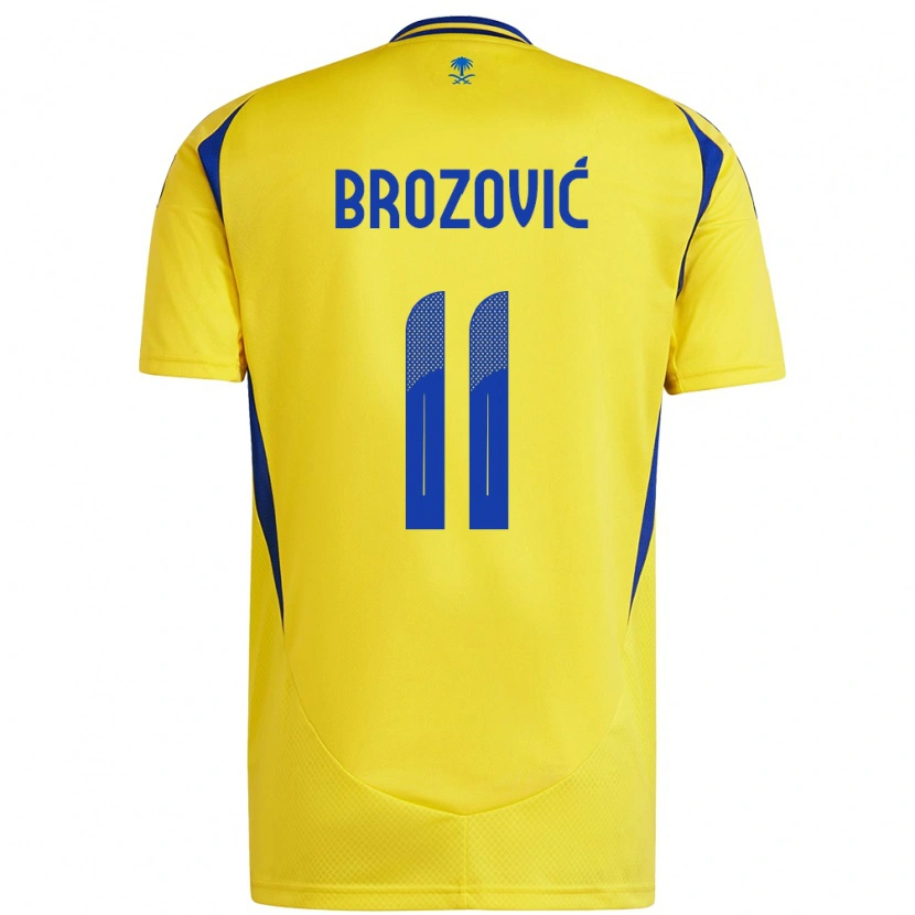 Danxen Mann Marcelo Brozovic #11 Gul Blå Hjemmetrøye Drakt Trøye 2024/25 Skjorter T-Skjorte