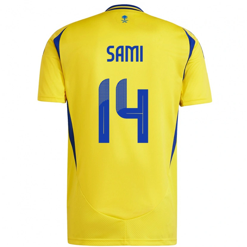 Danxen Mann Sami Al-Najei #14 Gul Blå Hjemmetrøye Drakt Trøye 2024/25 Skjorter T-Skjorte