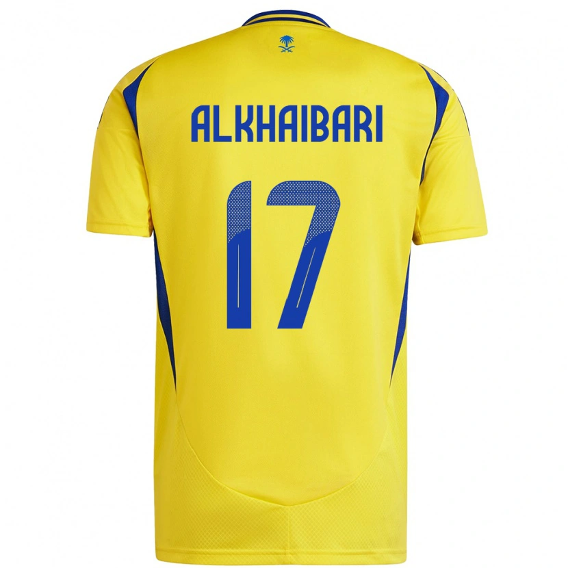 Danxen Mann Abdullah Al-Khaibari #17 Gul Blå Hjemmetrøye Drakt Trøye 2024/25 Skjorter T-Skjorte