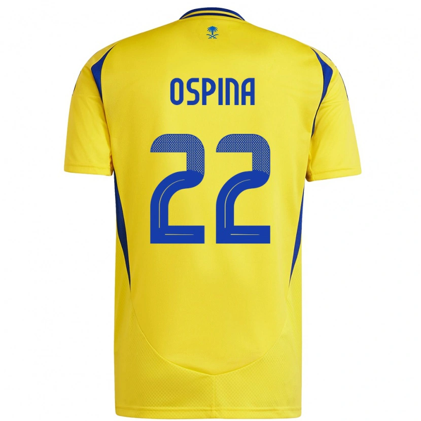 Danxen Mann David Ospina #22 Gul Blå Hjemmetrøye Drakt Trøye 2024/25 Skjorter T-Skjorte