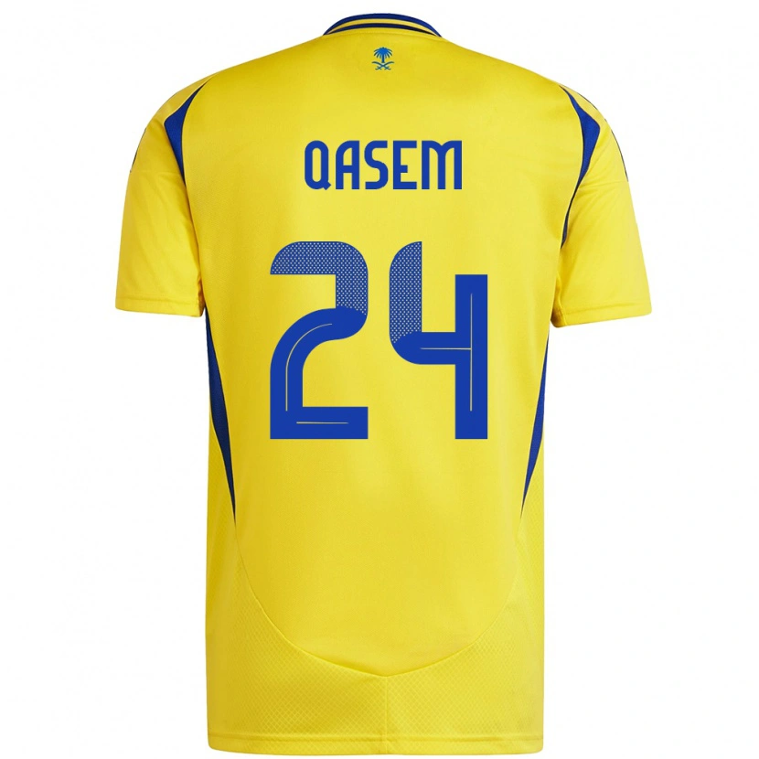 Danxen Mann Mohammed Qasem #24 Gul Blå Hjemmetrøye Drakt Trøye 2024/25 Skjorter T-Skjorte