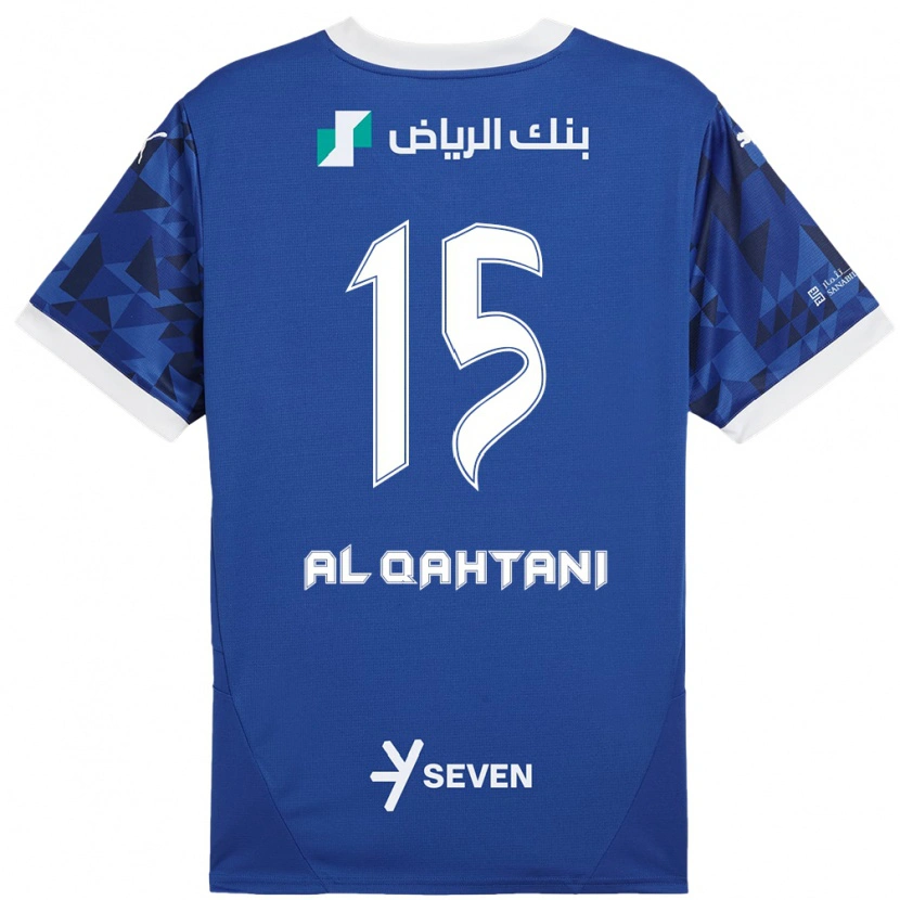 Danxen Mann Mohammed Al-Qahtani #15 Mørk Blå Hvit Hjemmetrøye Drakt Trøye 2024/25 Skjorter T-Skjorte